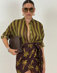 Camicia a righe MARRONE&VERDE