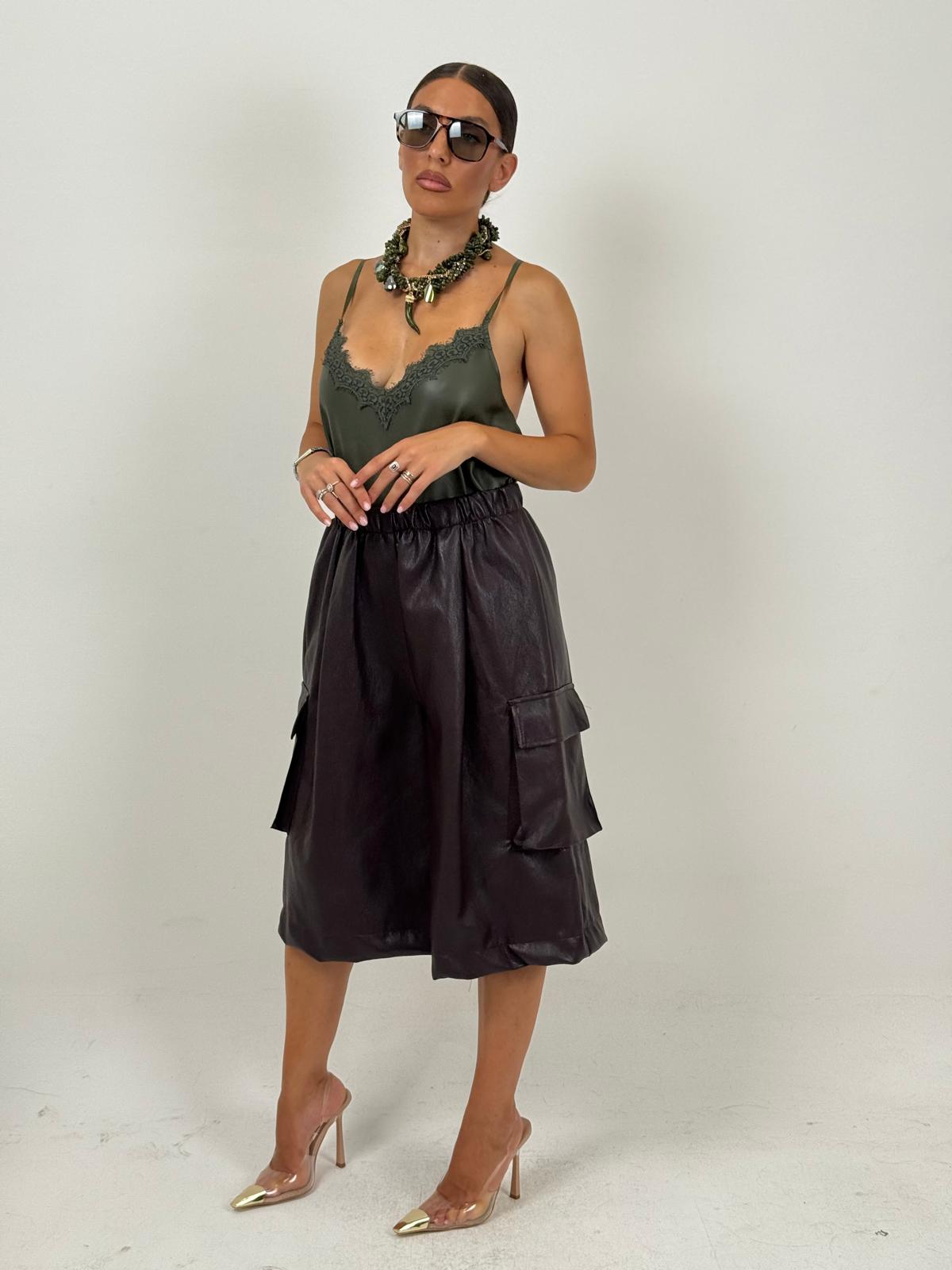 Top in ecopelle LILAS
