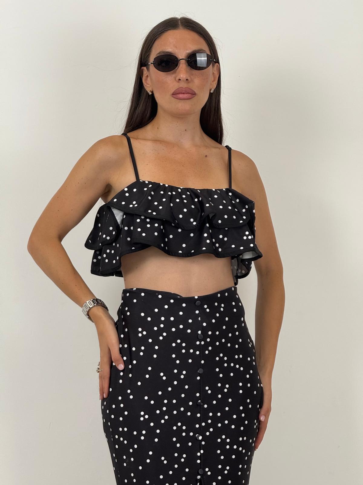 Cordset MARYLINE - Completo top e gonna lunga a pois