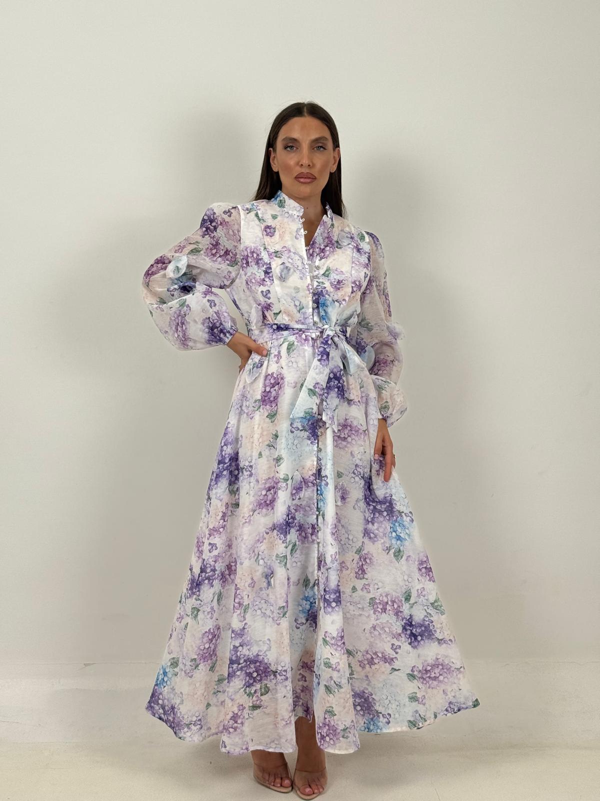 Saldo ABITO VIOLET - Abito lungo a fantasia COLLEZIONE CHIC