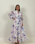 Saldo ABITO VIOLET - Abito lungo a fantasia COLLEZIONE CHIC