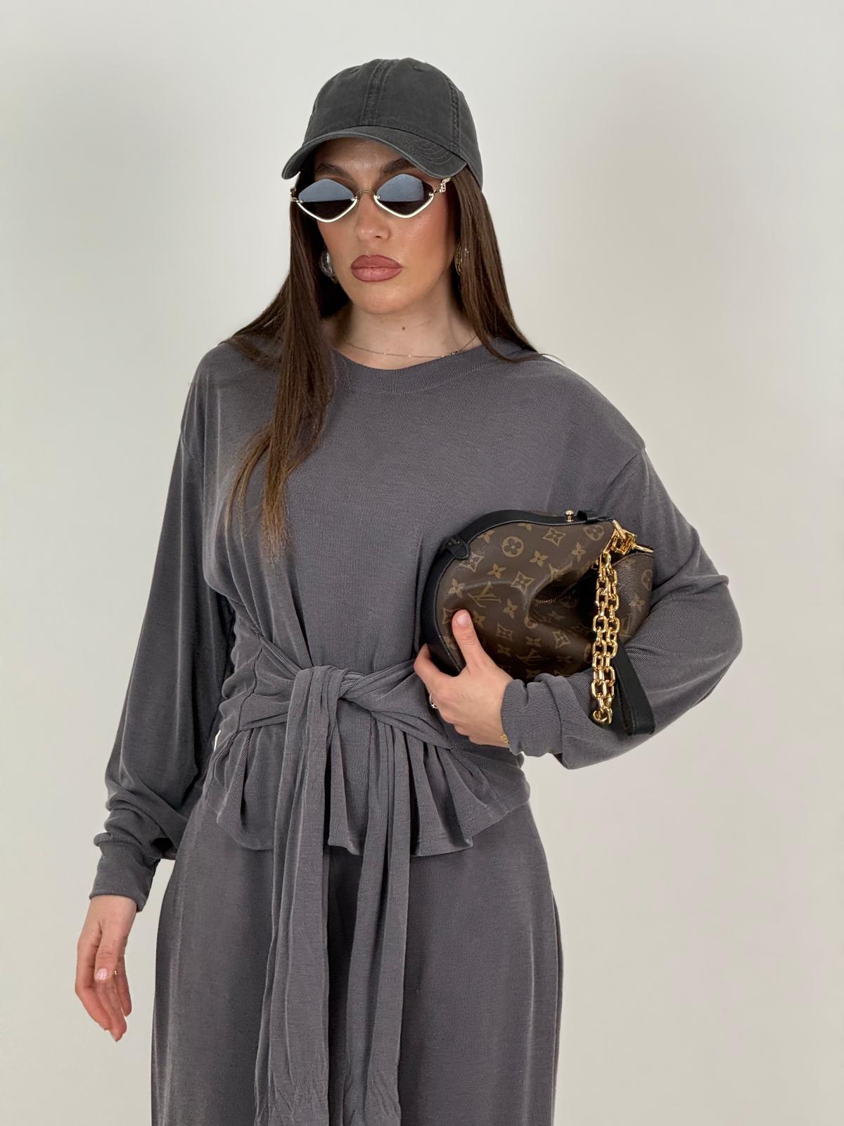 SALDO CORDSET NODE - COMPLETO FELPA CON PARTICOLARITA' NODO IN VITA E PANTALONE