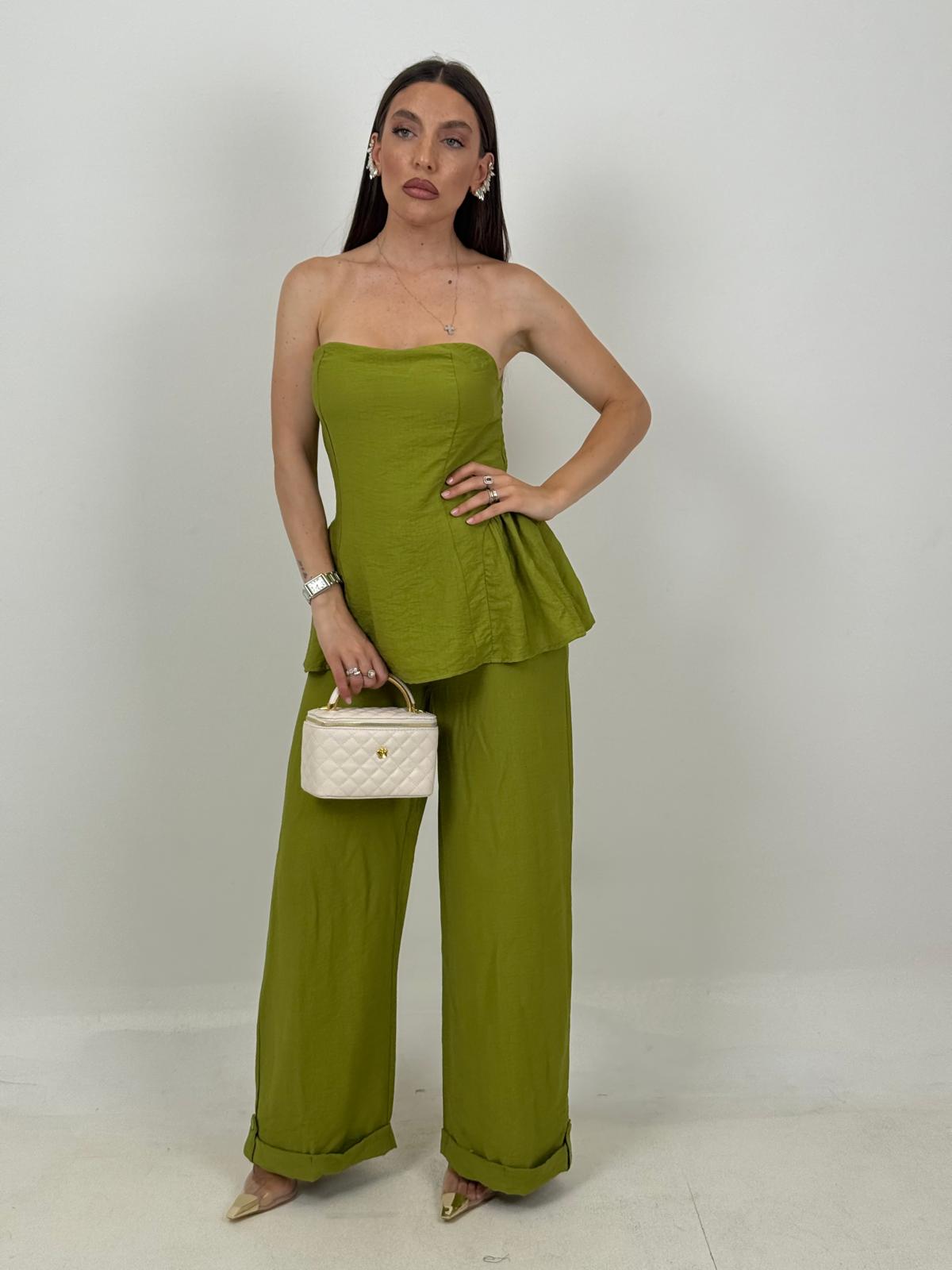 Cordset MENA - Completo top scollo a cuore e pantalone