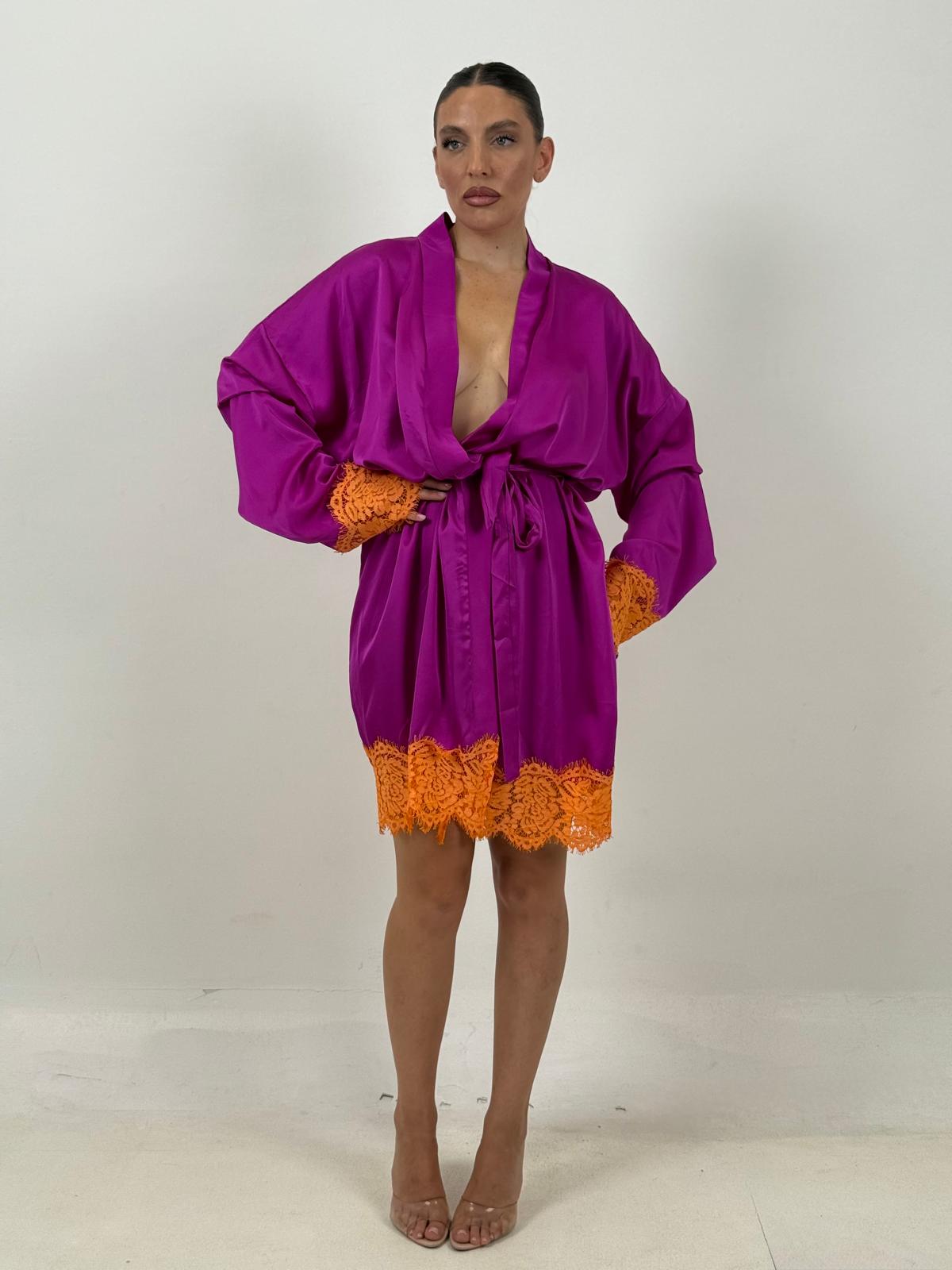 Abito KATRY - Kimono corto effetto seta