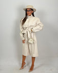 Cordset SARIKA - Completo giacca con cintura e pantalone in ecopelle