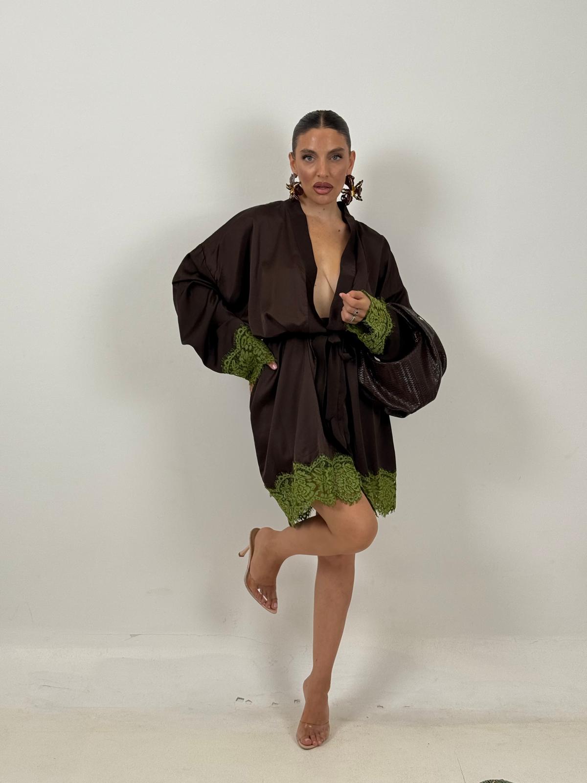 Abito KATRY - Kimono corto effetto seta