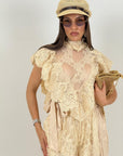 Cordset LADY - Completo maglia e pantalone in pizzo COLLEZIONE CHIC
