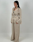 SALDO Tailleur AGNESE - Completo giacca con cintura e pantalone