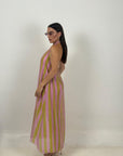 Abito BREEZE - ABITO SCOLLO ALL AMERICANA FANTASIA A RIGHE - COLLEZIONE PAREO