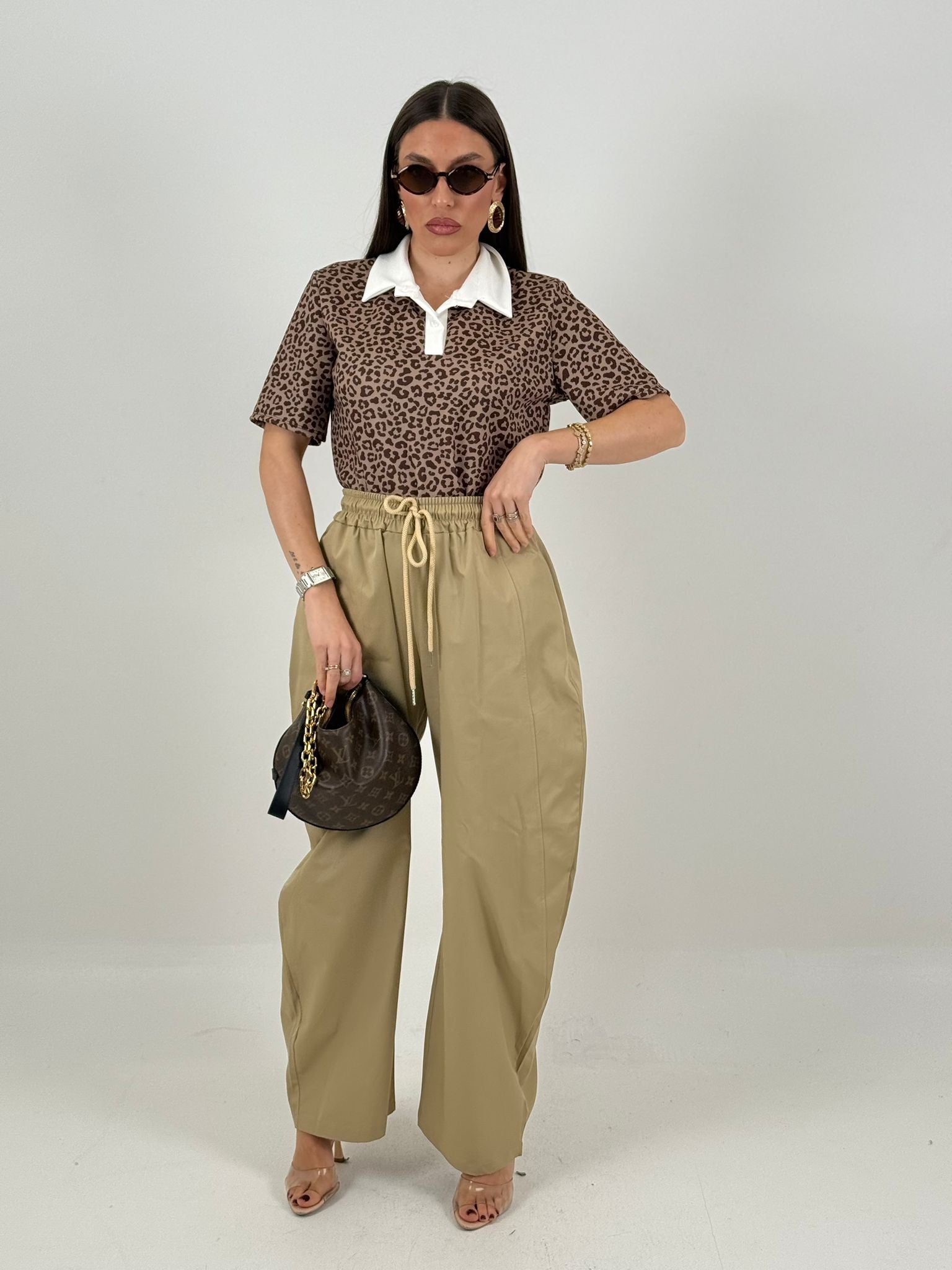 Pantalone Alicia - Pantalone Just west con elastico in vita