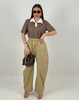 Pantalone Alicia - Pantalone Just west con elastico in vita