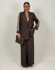 SALDO Tailleur BARCELLONA - giacca over con pantalone palazzo con riga laterale