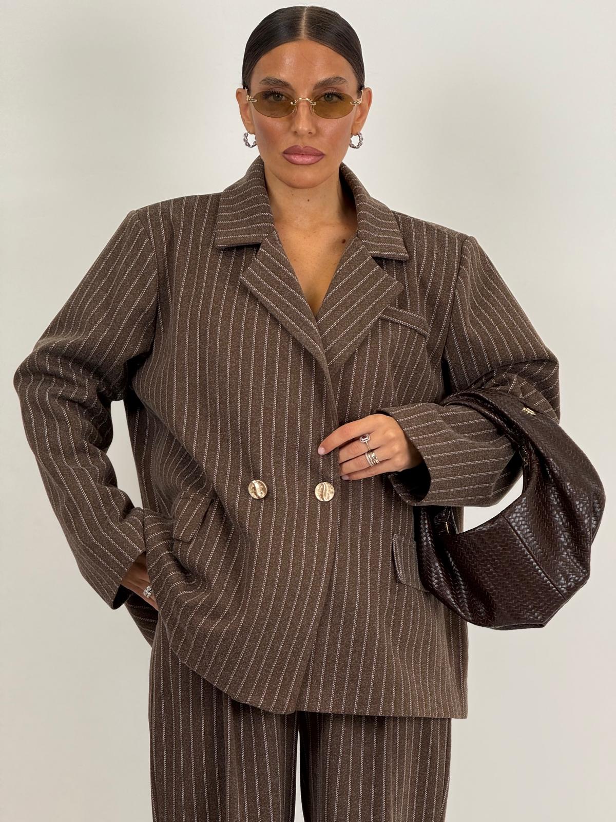 Tailleur LINA - Completo tre pezzi,giacca gilet e pantalone gessato