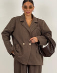 Tailleur LINA - Completo tre pezzi,giacca gilet e pantalone gessato