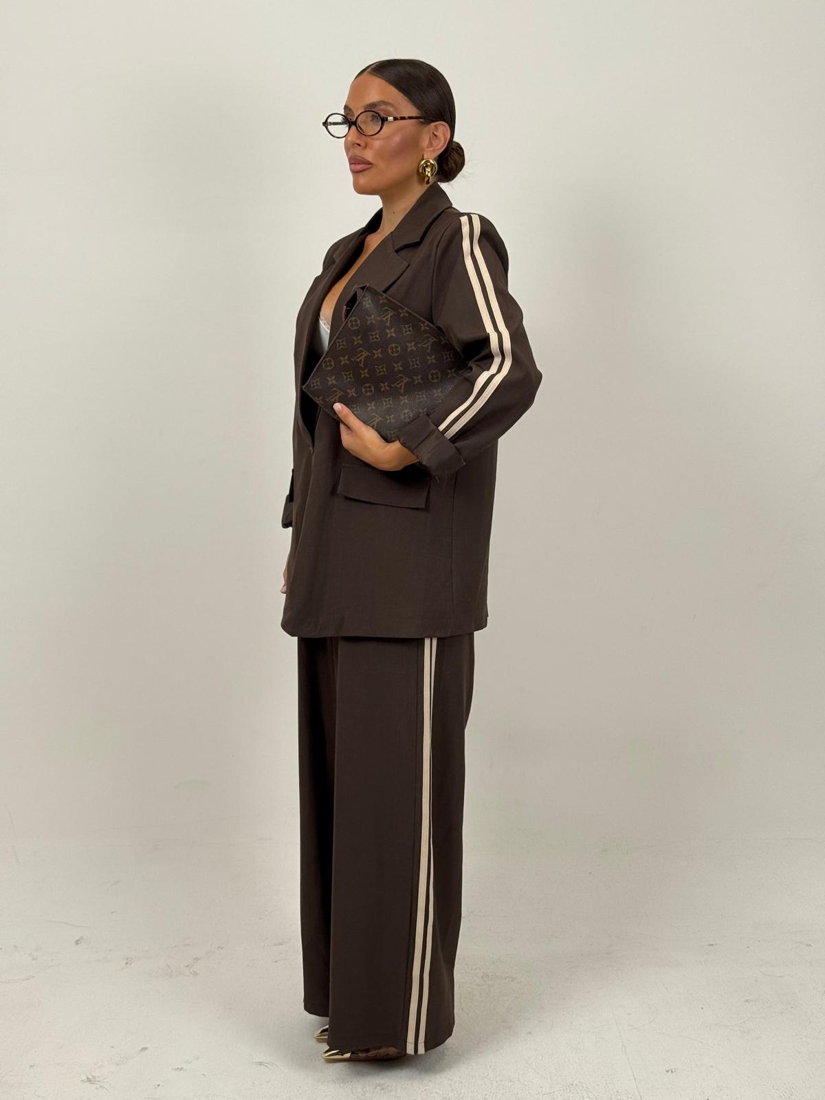 SALDO Tailleur BARCELLONA - giacca over con pantalone palazzo con riga laterale