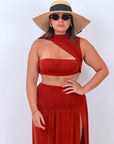 CURVY Cordset TROPEA - COMPLETO TOP E GONNA CON SPACCO