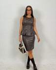 Cordset ANDREINA - Completo top con rouche e gonna corta