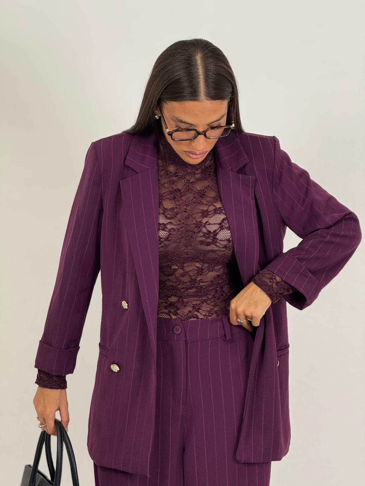 Tailleur EKREM - Completo giacca con bottoni dorati e pantalone gessato