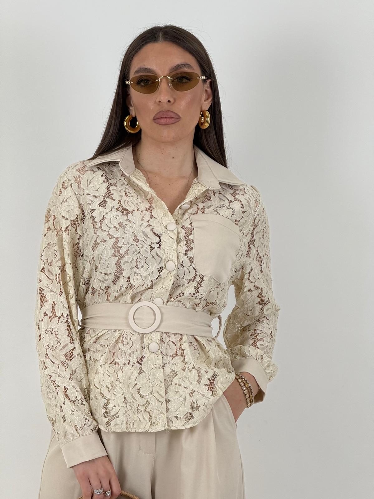 Cordset LOKA - Completo camicia in pizzo e pantalone