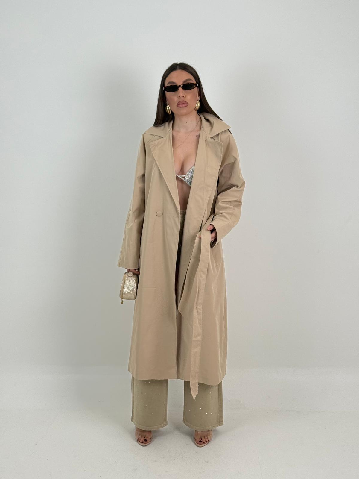 Saldo trench lungo con cintura
