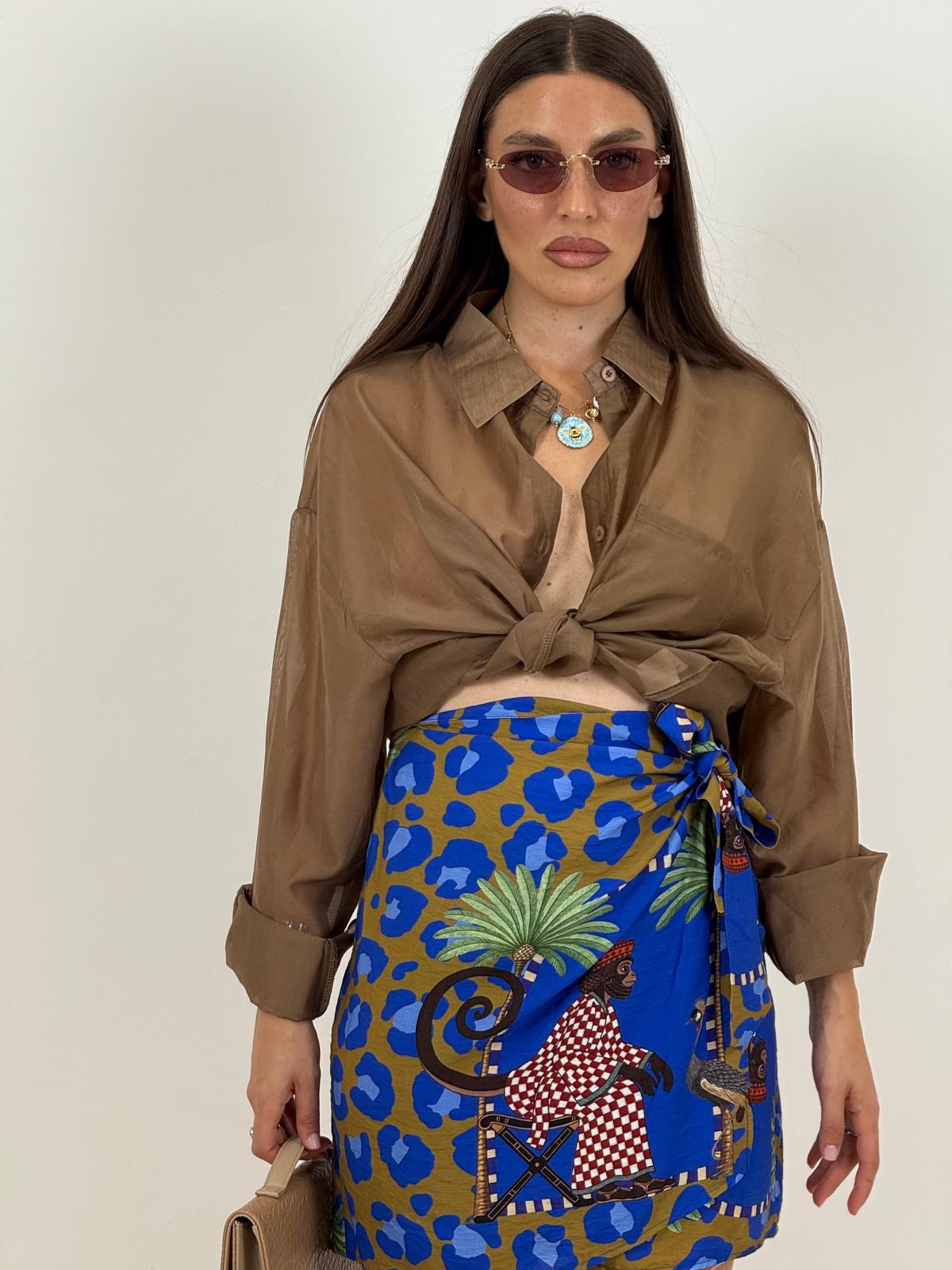 Gonna pareo LEOPARD BLU