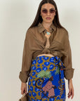 Gonna pareo LEOPARD BLU