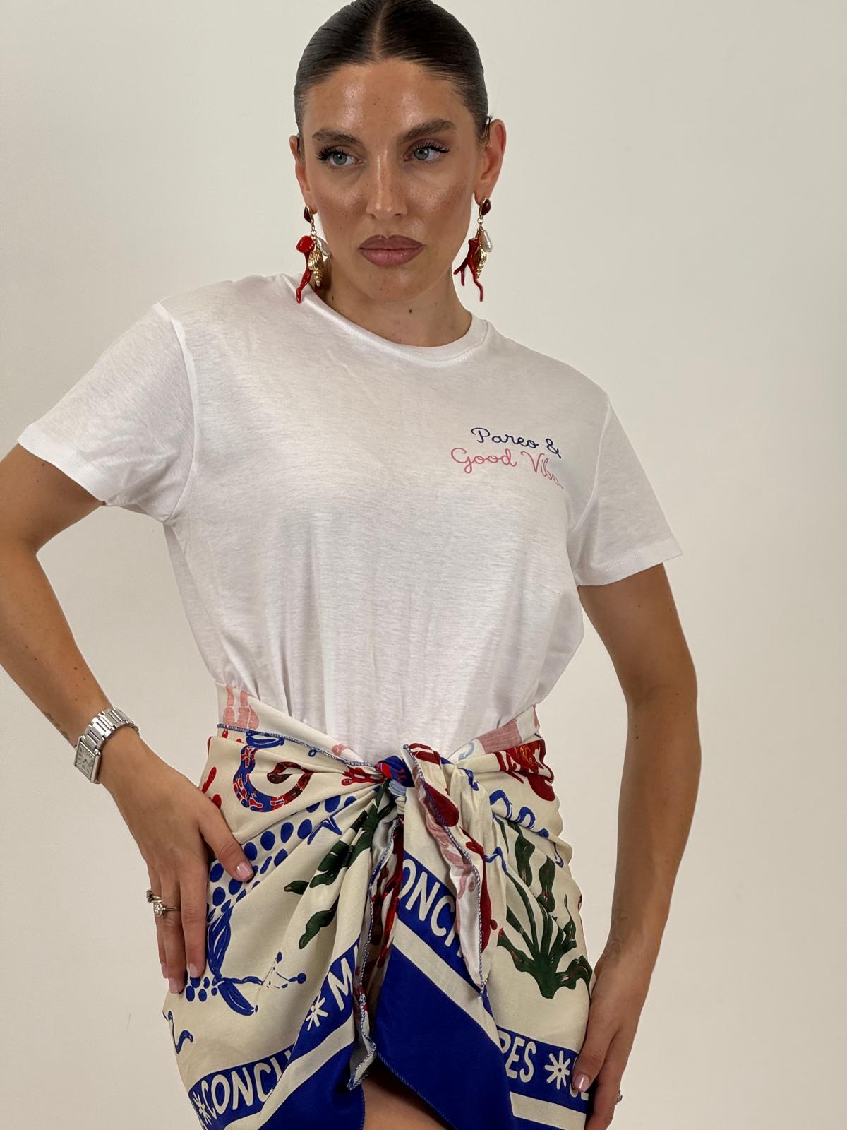 T-shirt in cotone PAREO &amp; GOOD VIBES