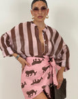 Gonna pareo LEOPARD ROSA