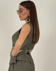Cordset DOMINIQUE - Completo gilet e bermuda