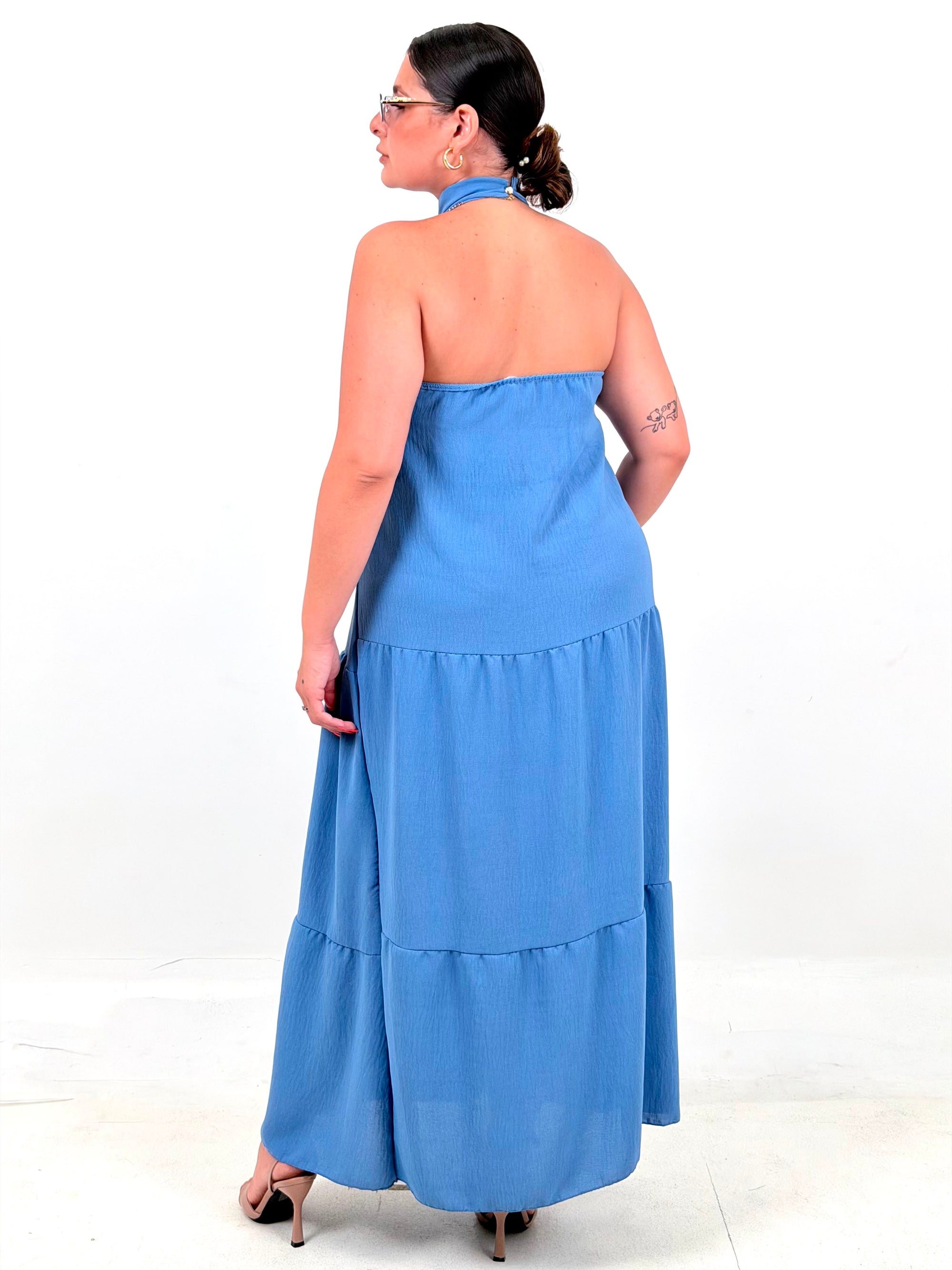 CURVY Abito CAPRI - abito lungo con schiena scoperta e attaccatura al collo LOW - COST