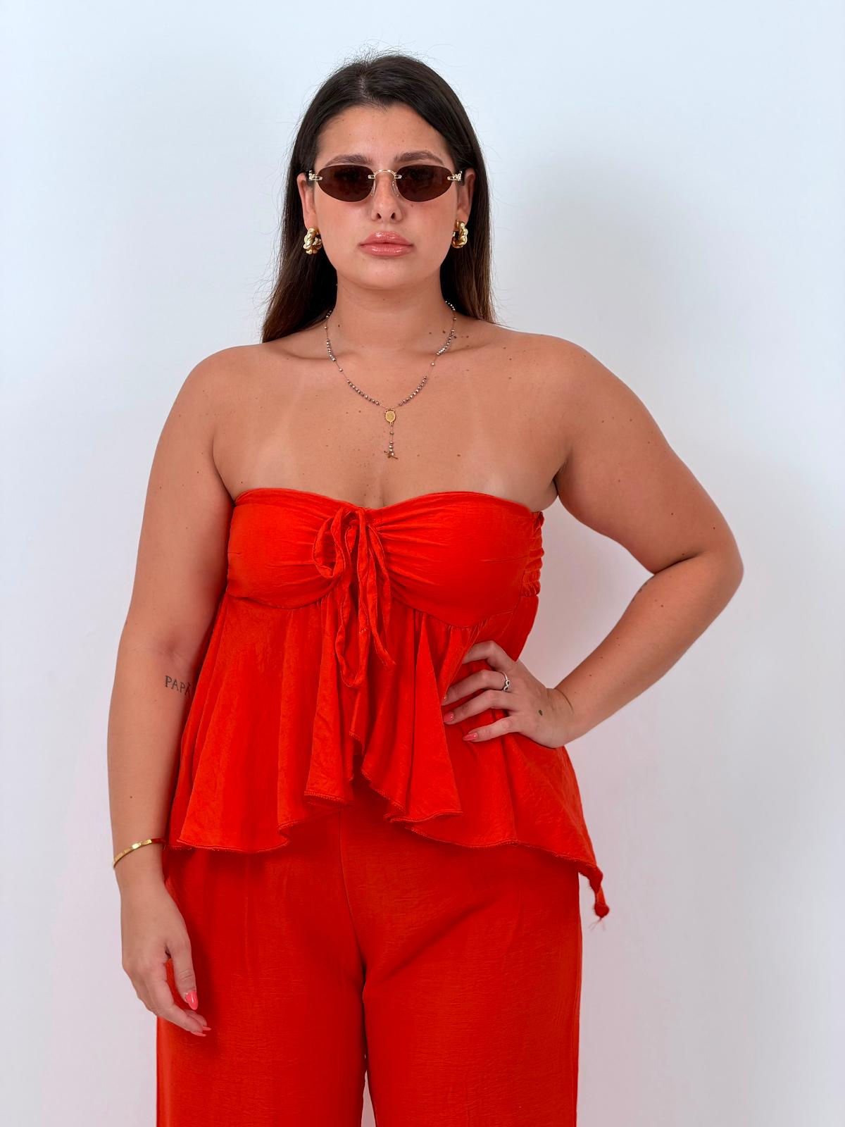 CURVY Cordset RUBY - Completo top a fascia e Pantalone low cost