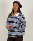 SALDO maglia a righe celeste