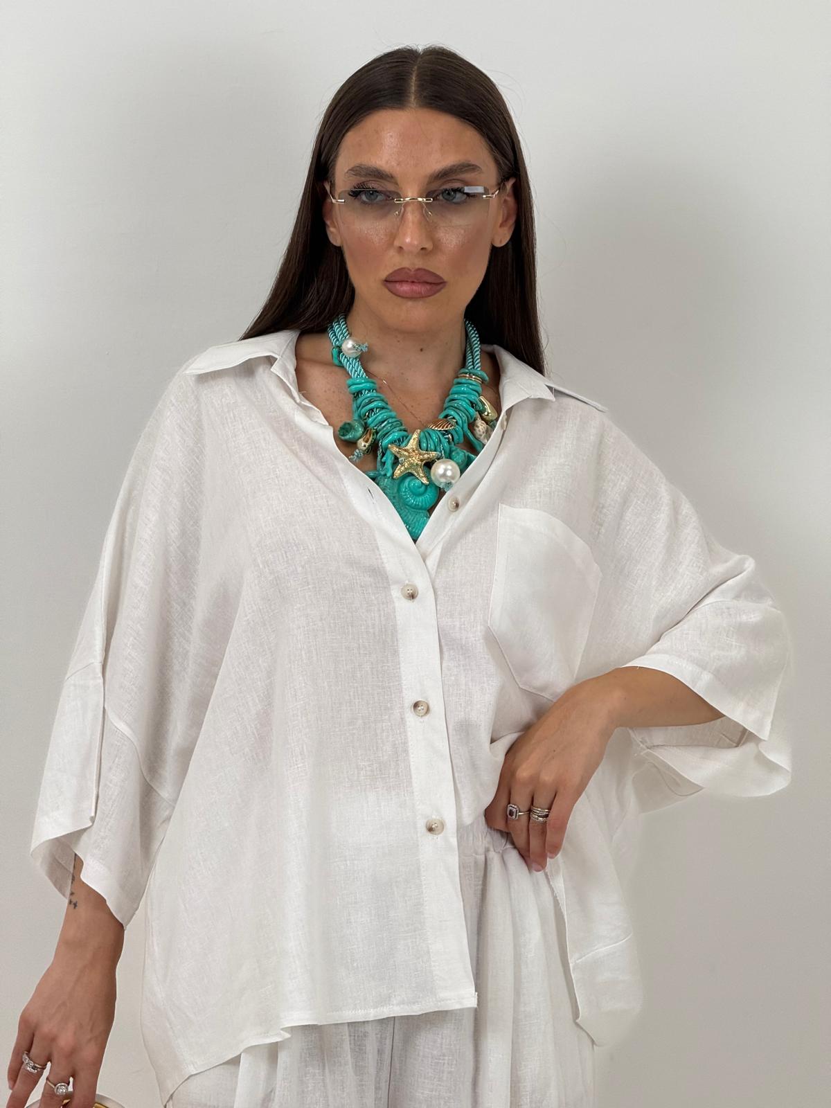 Cordset JOSEPHINE - Completo camicia e pantalone 55%lino e 45%cotone