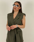 Tailleur ESTER - Completo gilet con cintura e pantalone