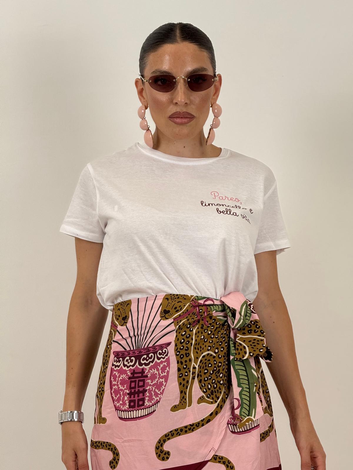 T-shirt in cotone PAREO, LIMONCELLO E BELLA VITA