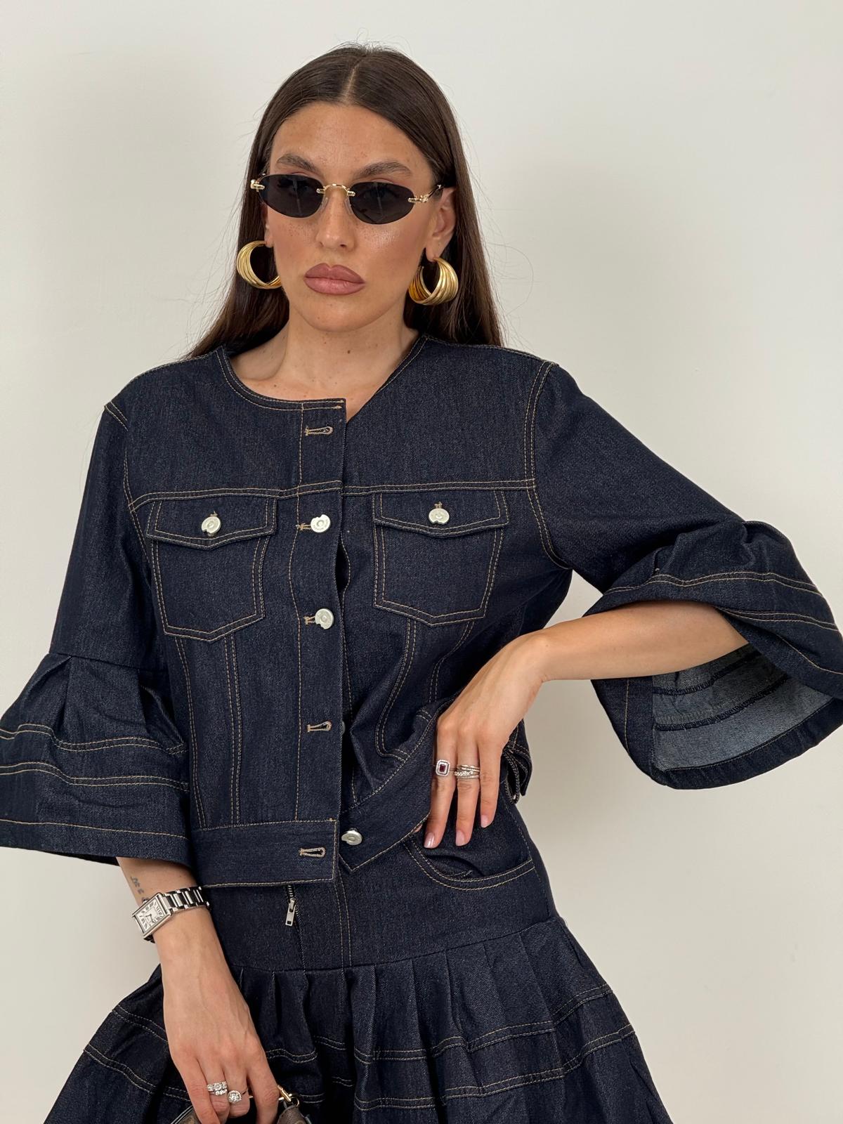 Cordset BRIGITTA - Completo giacca e gonna corta in jeans