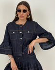 Cordset BRIGITTA - Completo giacca e gonna corta in jeans
