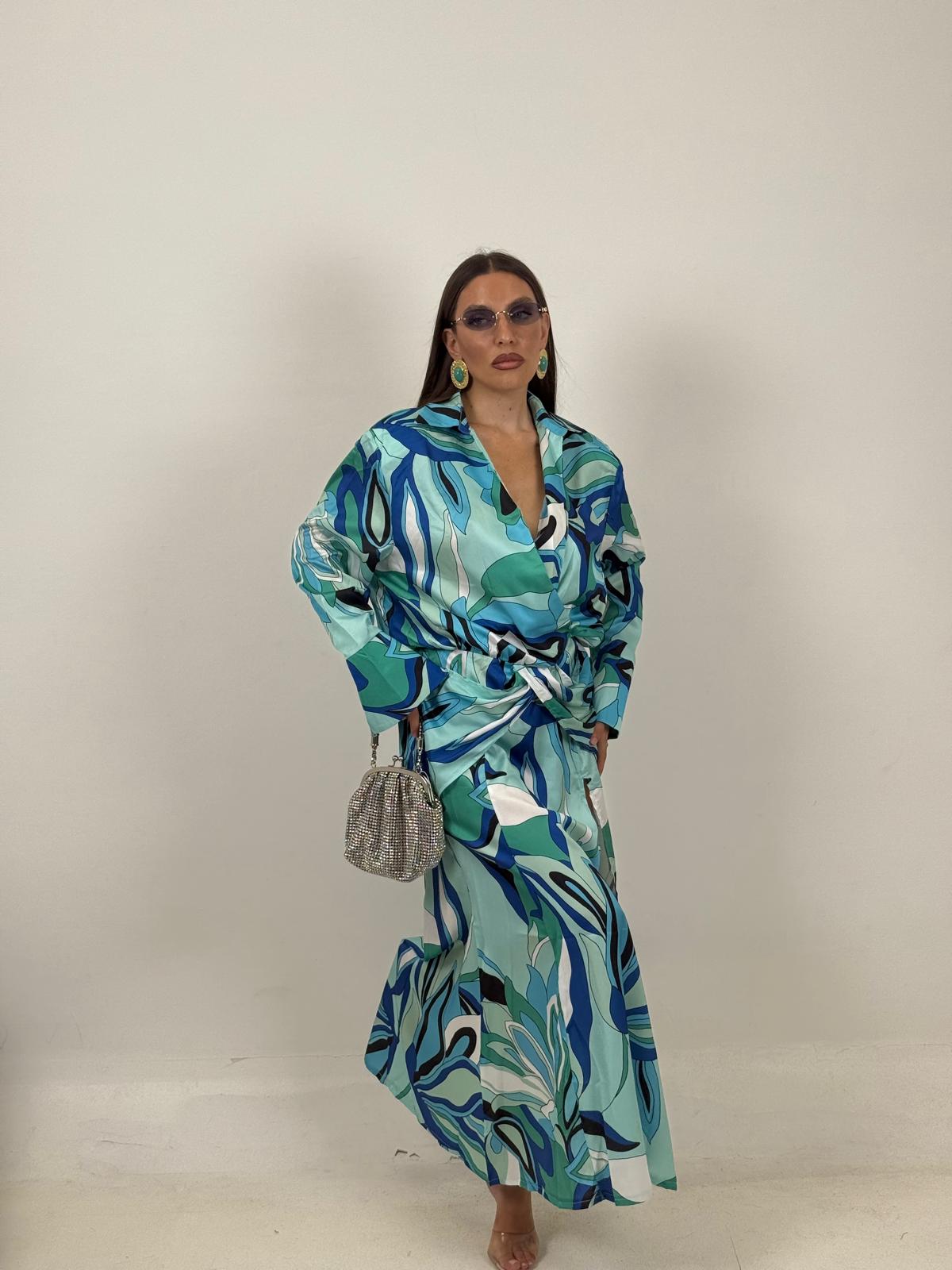 Cordset CELESTE - COMPLETO CAMICIA E GONNA LUNGA - COLLEZIONE CHIC