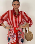 Camicia a righe Rosa&rosso