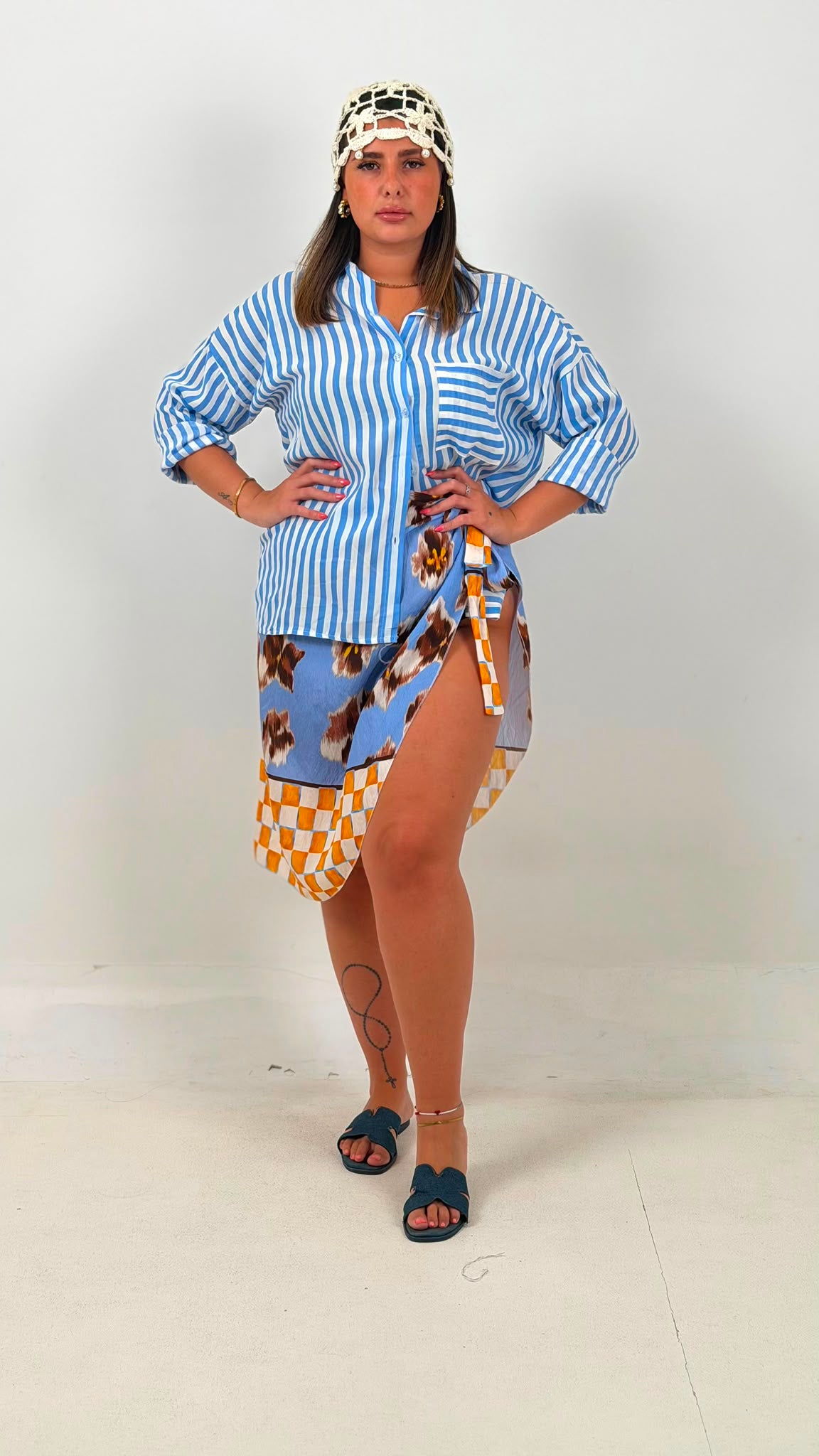 CURVY Gonna pareo FIORI