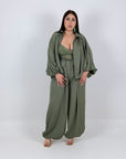 CURVY Cordset Ariane - Completo blusa con zip e pantalone