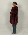 Pelliccia in volpe rossa N67 con sfumature nere - Cappotto in volpe rosso