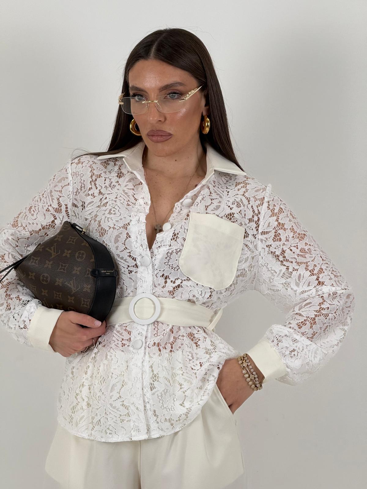 Cordset LOKA - Completo camicia in pizzo e pantalone