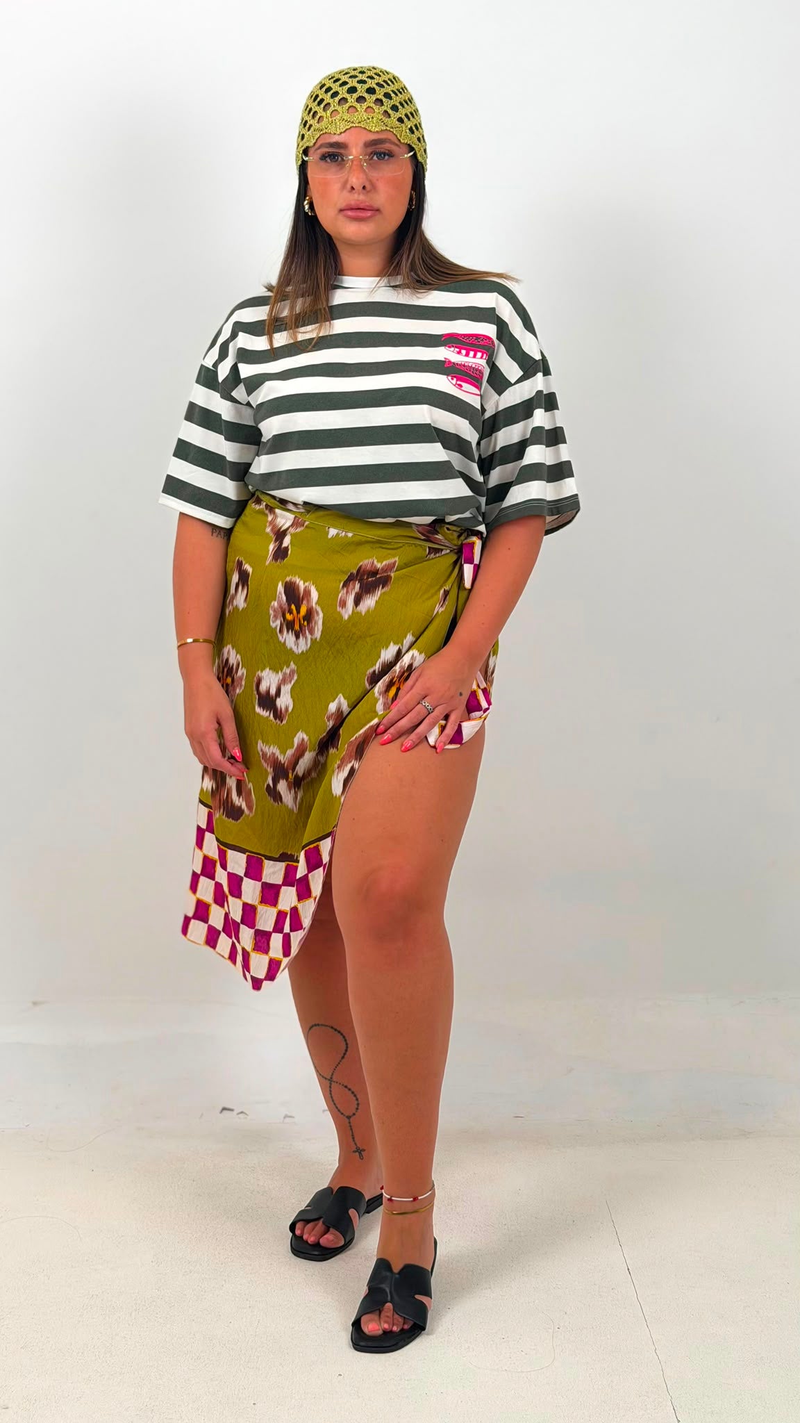 CURVY Gonna pareo FIORI