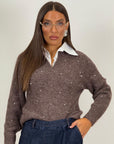 Maglia CRISTINA effetto cachemire con camicia incorporata