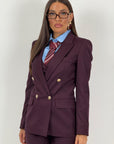 Tailleur DEMETRA - Completo sartoriale 3 pezzi - Panciotto, pantalone palazzo e Giacca doppiopetto con bottoni dorati