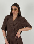 Tailleur PALMA - Completo giacca corta e pantalone gessato