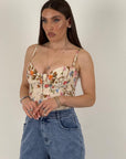 SALDO Top Lumina fantasia fiori