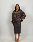 Giacca BINA lumina fantasia leopardo