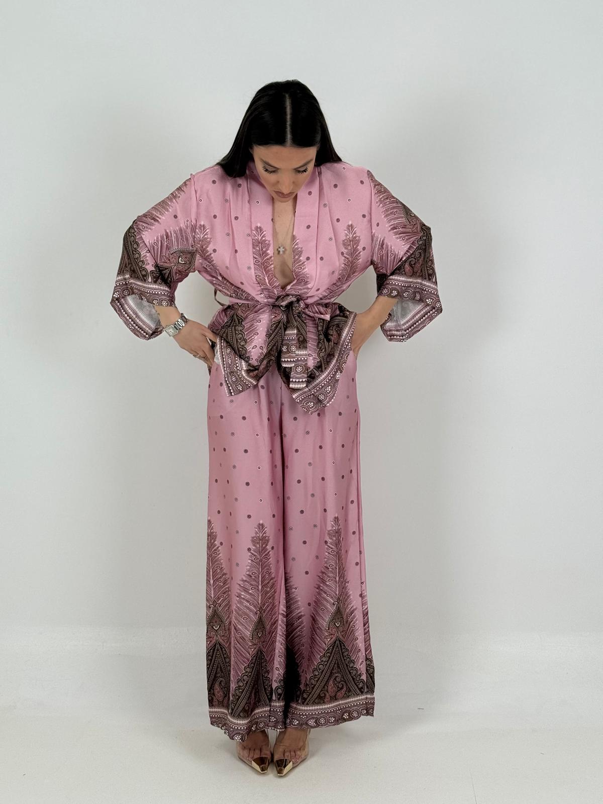 Saldo Tailleur kimono - Kimono e pantalone palazzo effetto seta